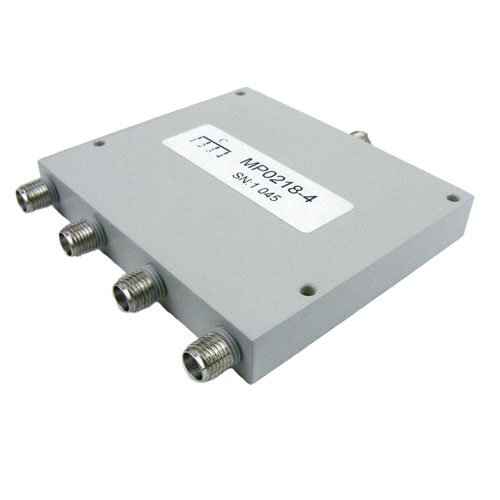 4 Way Power Divider SMA Connectors From 2 GHz to 18 GHz Rated at 30 Watts