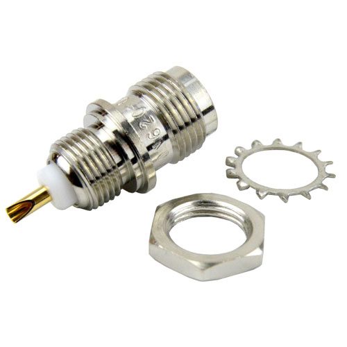 TNC Female (Jack) Bulkhead Connector Solder Cup Terminal, Solder