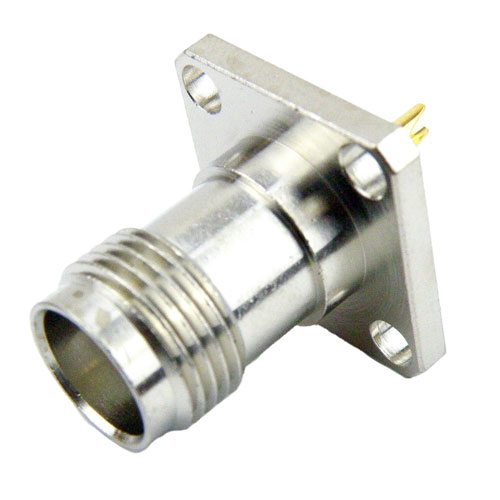 TNC Female (Jack) Connector Solder Cup Terminal 4 Hole Flange (Panel