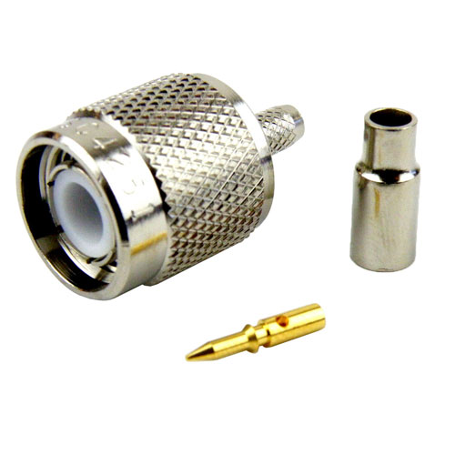 TNC Male (Plug) Connector for RG316 Cable, Crimp/Solder