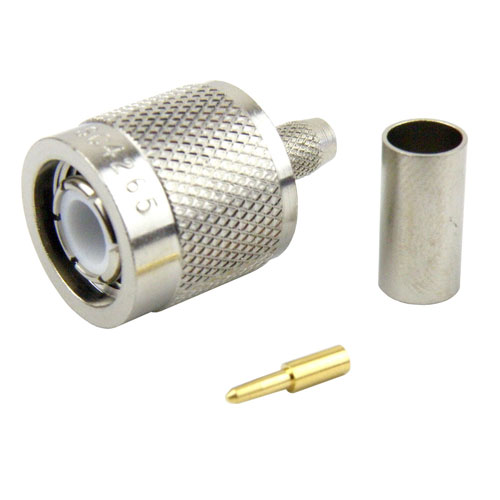TNC Male (Plug) Connector For RG58 Cable, Crimp/Solder
