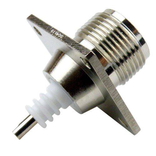 HN Female (Jack) Connector Solder Cup Terminal 4 Hole Flange (Panel