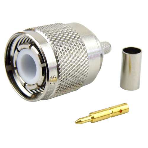 HN Male (Plug) Connector For RG55, RG142, RG223, RG400 Cable, Crimp/Solder