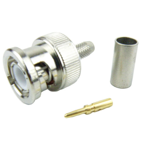 BNC Male (Plug) Connector For RG58, RG141 Cable, Crimp/Solder