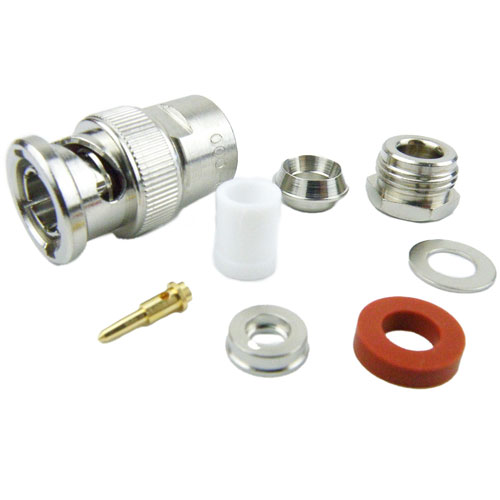 BNC Male (Plug) Connector For RG55, RG58, RG142 Cable, Clamp/Solder