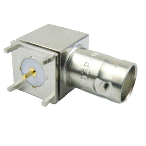 Right Angle BNC Female (Jack) PCB Connector Thru Hole, Solder