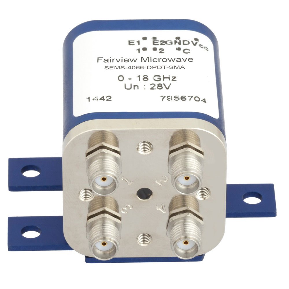 Transfer Latching Electro-Mechanical Relay Switch From DC to 18 GHz, 100 Watts with Indicators, TTL, Self Cut Off, SMA