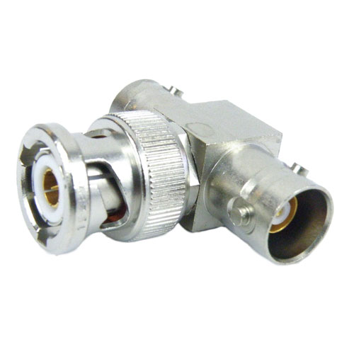 BNC Triax T Adapter Male (Plug)Female (Jack)Female(Jack), Nickle