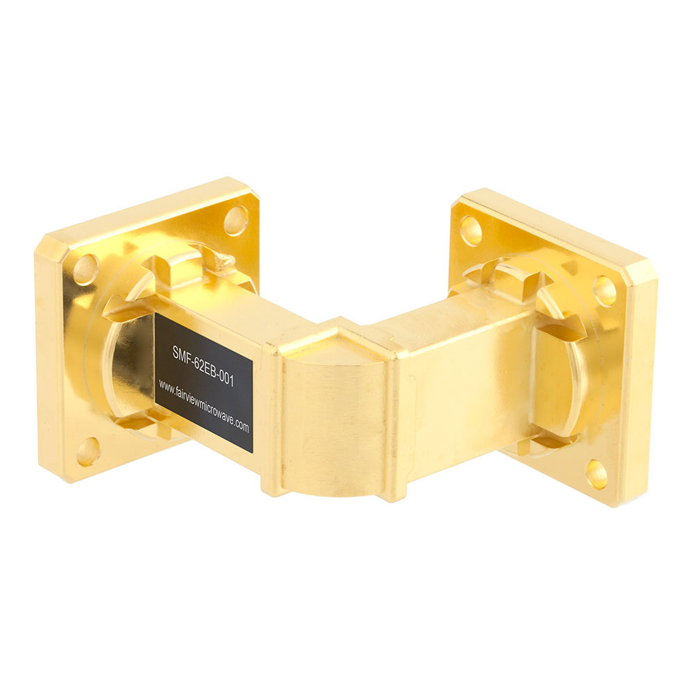 Waveguide WR90 H-Bend 90 Degree Elbow 3.5" Center Square Cover Flanges Brass 