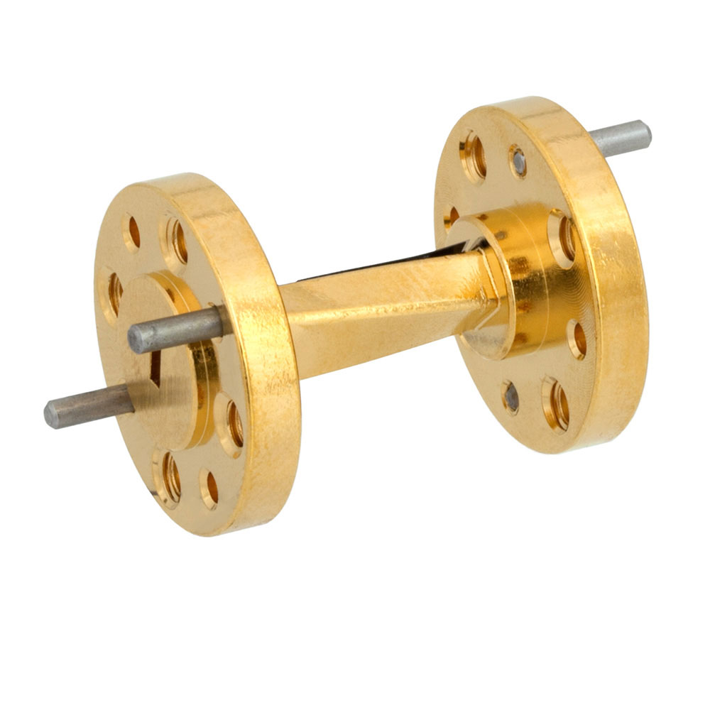 WR-10 45 Degree Waveguide Right-hand Twist Using a UG-387/U-Mod Flange And a 75 GHz to 110 GHz Frequency Range