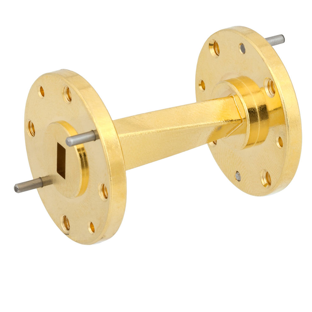 WR-22 45 Degree Waveguide Right-hand Twist Using a UG-383/U Flange And a 33 GHz to 50 GHz Frequency Range