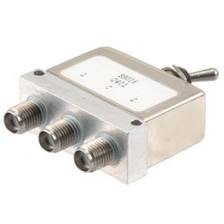 Manual SPDT Toggle Switch from DC to 26.5 GHz, SMA Female, and Rated to 30 Watts