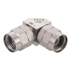 RA 1.85mm Male to 1.85mm Male Adapter with Passivated Stainless Steel Body