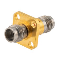 Hermetically Sealed 2.4mm Female to 2.4mm Female 4 Hole Flange Adapter 50GHz VSWR1.25, MIL-STD-348B