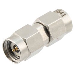 High Temperature Adapter 2.4mm Male to 2.4mm Male, 50GHz VSWR1.3, MIL-STD 348B with Stainless Steel Body