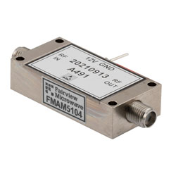 35 dB min Gain, Temperature Compensated Low Noise Amplifier, 22 dBm P1dB Operating from 2 GHz to 8 GHz with SMA