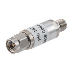 2 dB Fixed Attenuator 3.5mm Male (Plug) to 3.5mm Female (Jack) up to 26.5 GHz Rated to 2 Watts, Aluminum Body, 1.45:1 VSWR