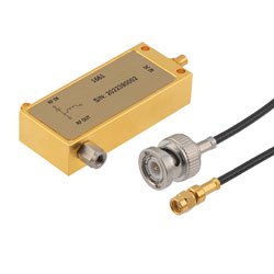 Ultra-Wide Band Bias Tee, 0.05 MHz to 110 GHz 1.0 mm(f) input, 1.0 mm(m) output, SMC(m) bias Rated to 400 mA and 16V DC