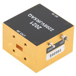 WR-28 Waveguide with UG-599/U Flange Active 2x Frequency Multiplier Module with Outputs at 26.5 GHz to 40 GHz and +22 dBm Power