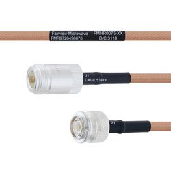 N Female to SMA Male MIL-DTL-17 Cable M17/128-RG400 Coax