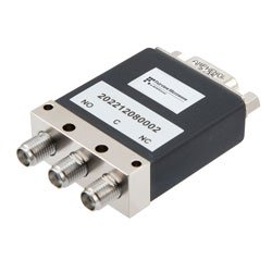 SPDT, IP64 Rated Electromechancial Relay Failsafe Swtich, DC to 18 GHz, 90W, 28VDC, SMA
