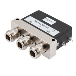 SPDT, IP64 Rated Electromechanical Relay Failsafe Switch, DC to 12 GHz, 600W, 12VDC, N