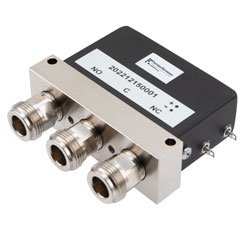SPDT, IP64 Rated Electromechanical Relay Failsafe Switch, DC to 12 GHz, 600W, 28VDC, N
