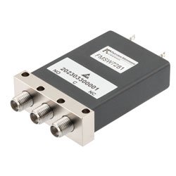 SPDT, Electromechanical Relay Failsafe Switch, DC to 43 GHz, 12VDC, 10W, Indicators, TTL, Diodes, Solder Terminals, 2.92mm