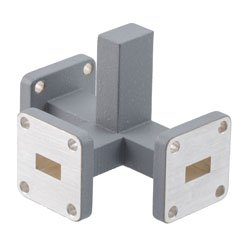WR-34 2 Way Waveguide Power Divider From 27 GHz to 31 GHz UG Square Cover Flange, Brass